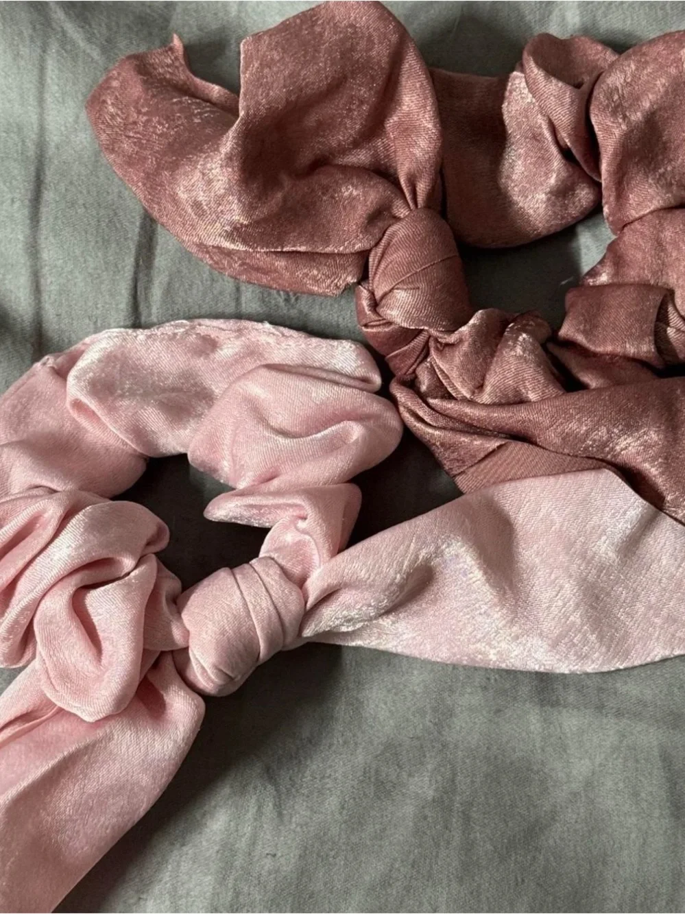 Bow Scrunchie Set - Pink & Rose